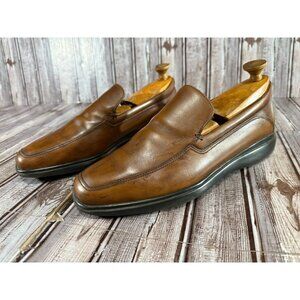 Salvatore Ferragamo Studio Leather Slip On Shoes Loafers sz 10.5 2E color brown